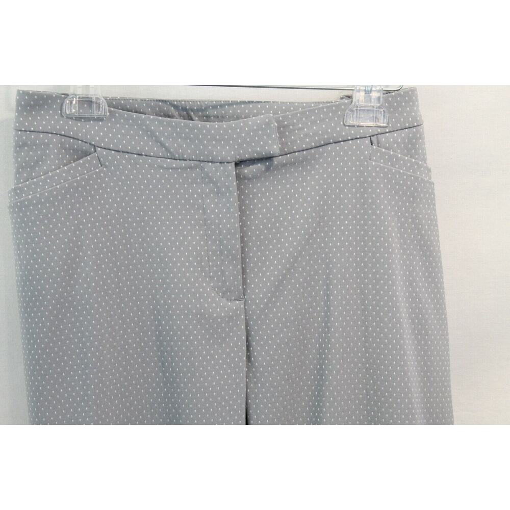 Lane Bryant Pants size18 Gray Polka Dot Stretch Mid Rise Pocket Straight Leg